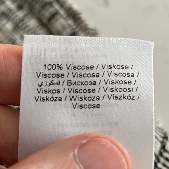 InWear Copenhagen PicalW Abstract Print Smocked LS Viscose Blouse Blk Crm Sz 6 - Picture 15 of 16